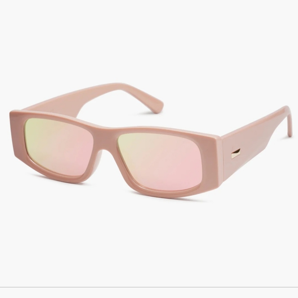 Pink Rectangle Polarized Sunglasses Fashion Trendy Narrow Square Sojos Sunnies